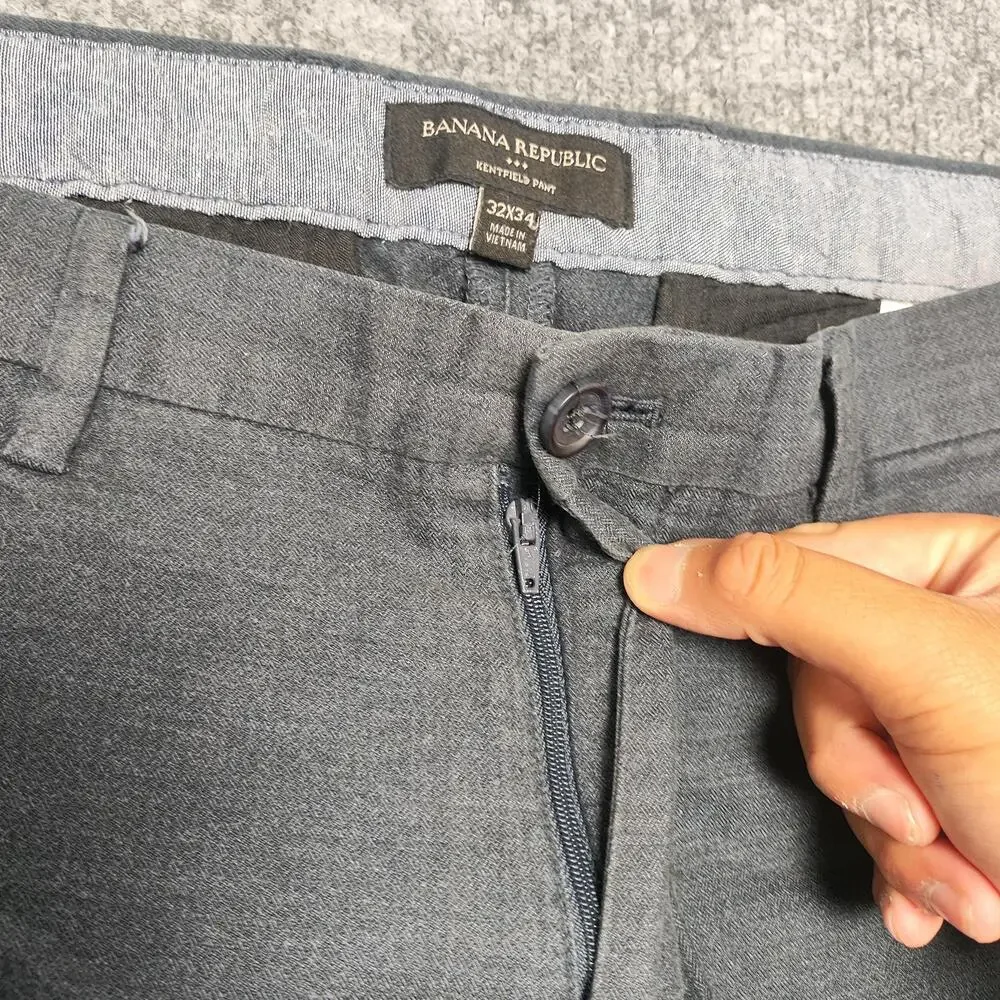Banana Republic Pants Mens 32x34 Gray Kentfield Chino Regular Fit Stretch Cotton